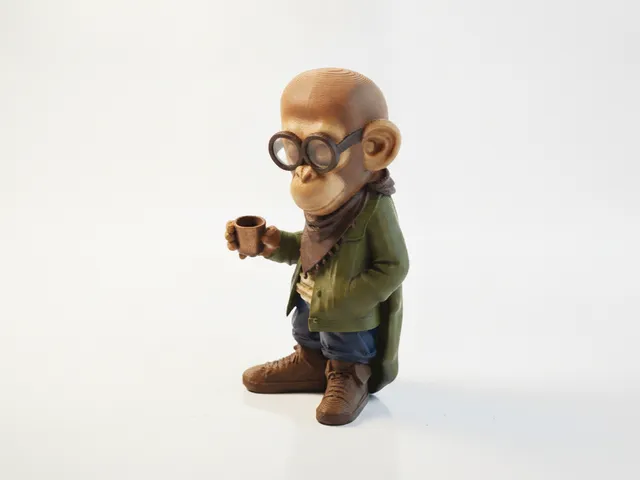 Smoking Monkey Figurine Animal Collectible 3D Printable