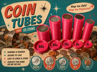 Coin Containers, Tubes or Sleeves