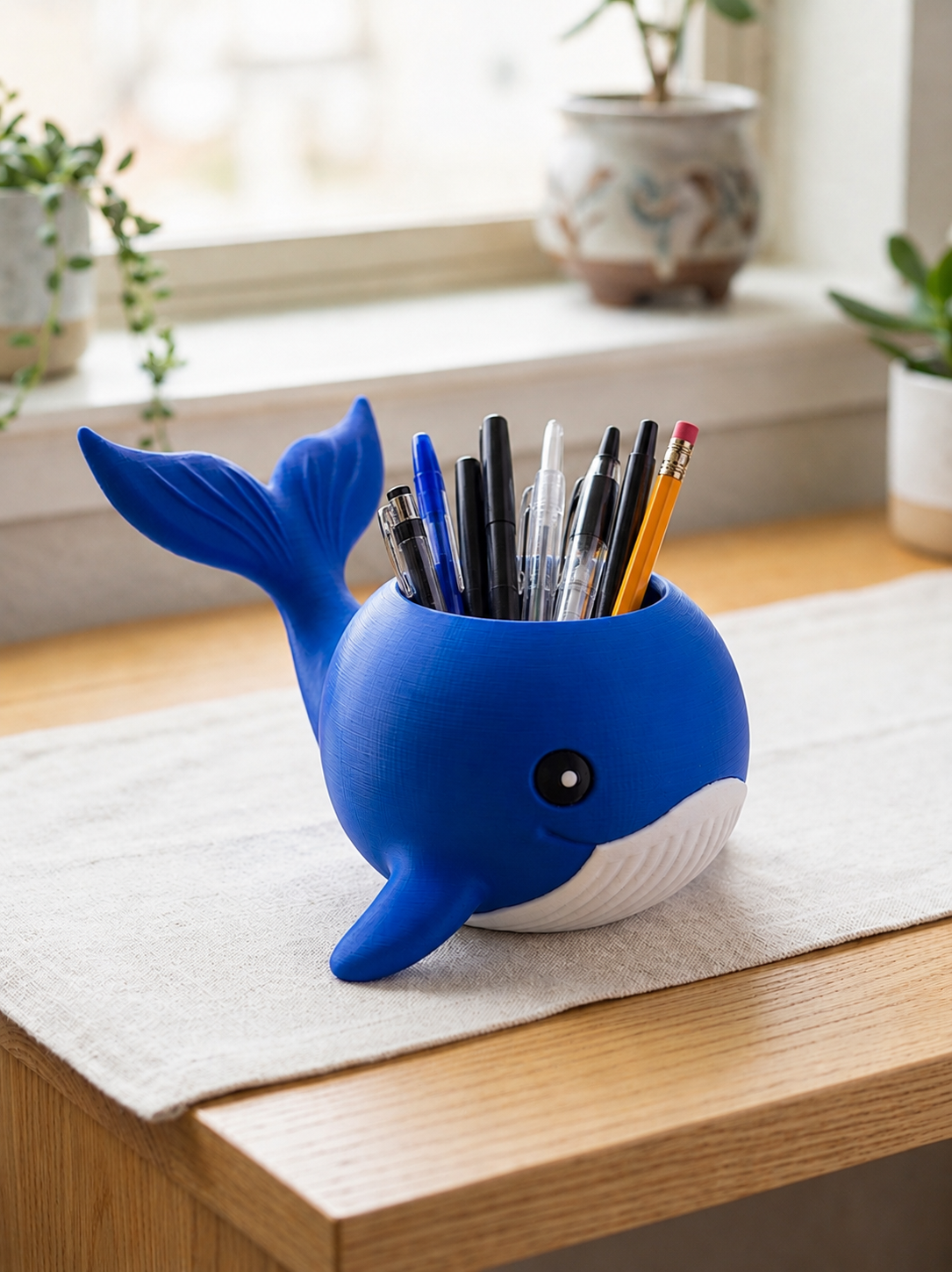 Cute Chibi Whale Pen cup / succulent planter