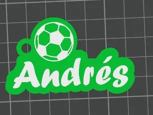 Llavero con nombre Andrés y logo deporte