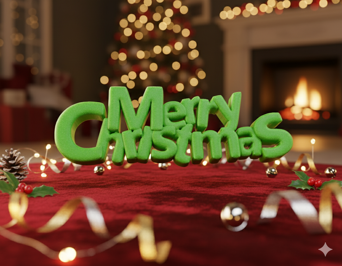 Merry Christmas Keychain (3D Christmas)