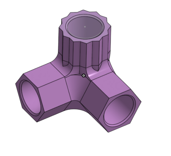 Hexagonal Corner Connector x3 for PCV Tubing