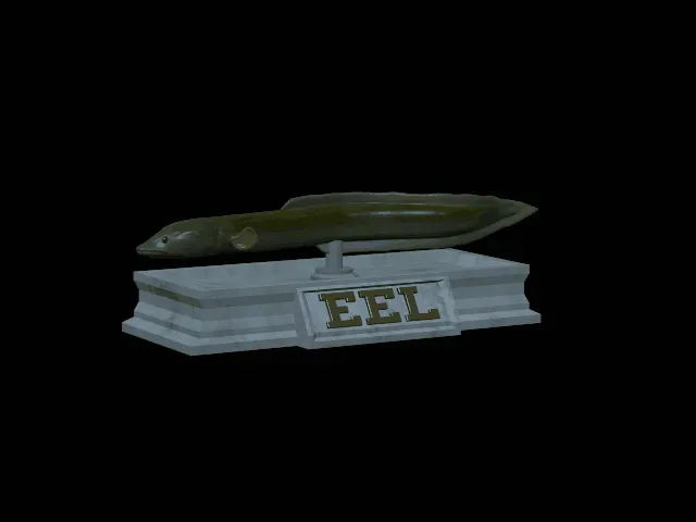 European Eel Statue with Base – Design 2