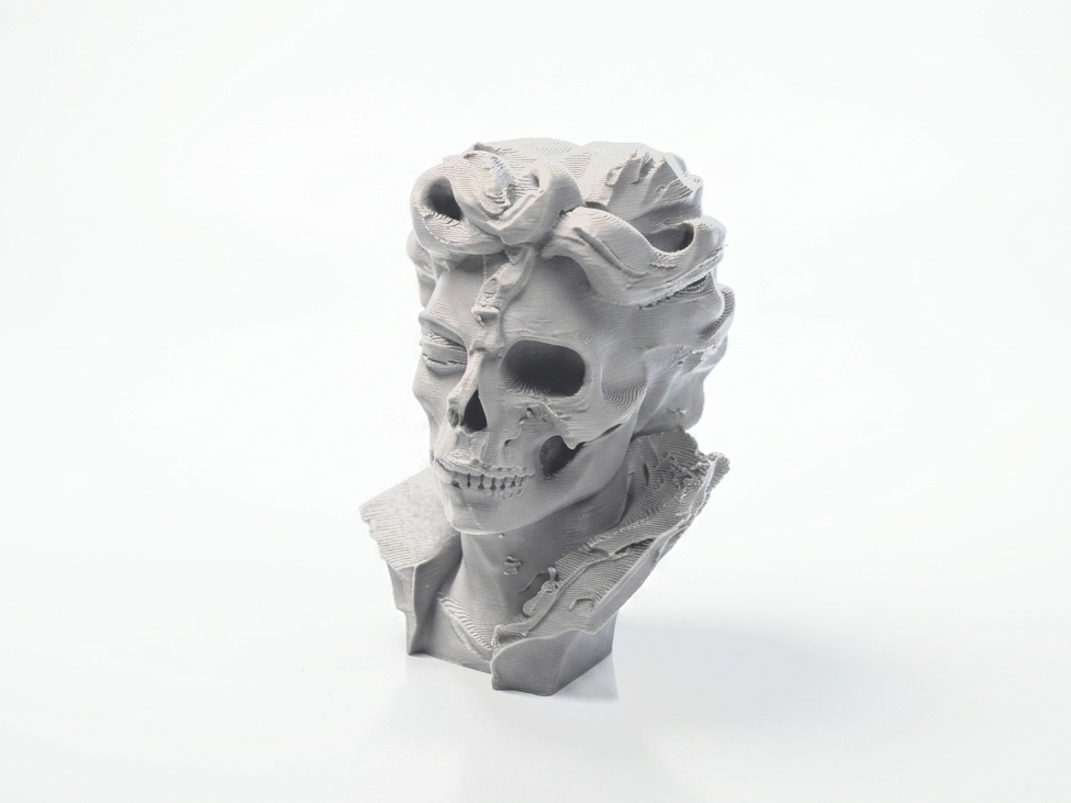 Half Skull Face Gothic Sculpture 3D Printable
