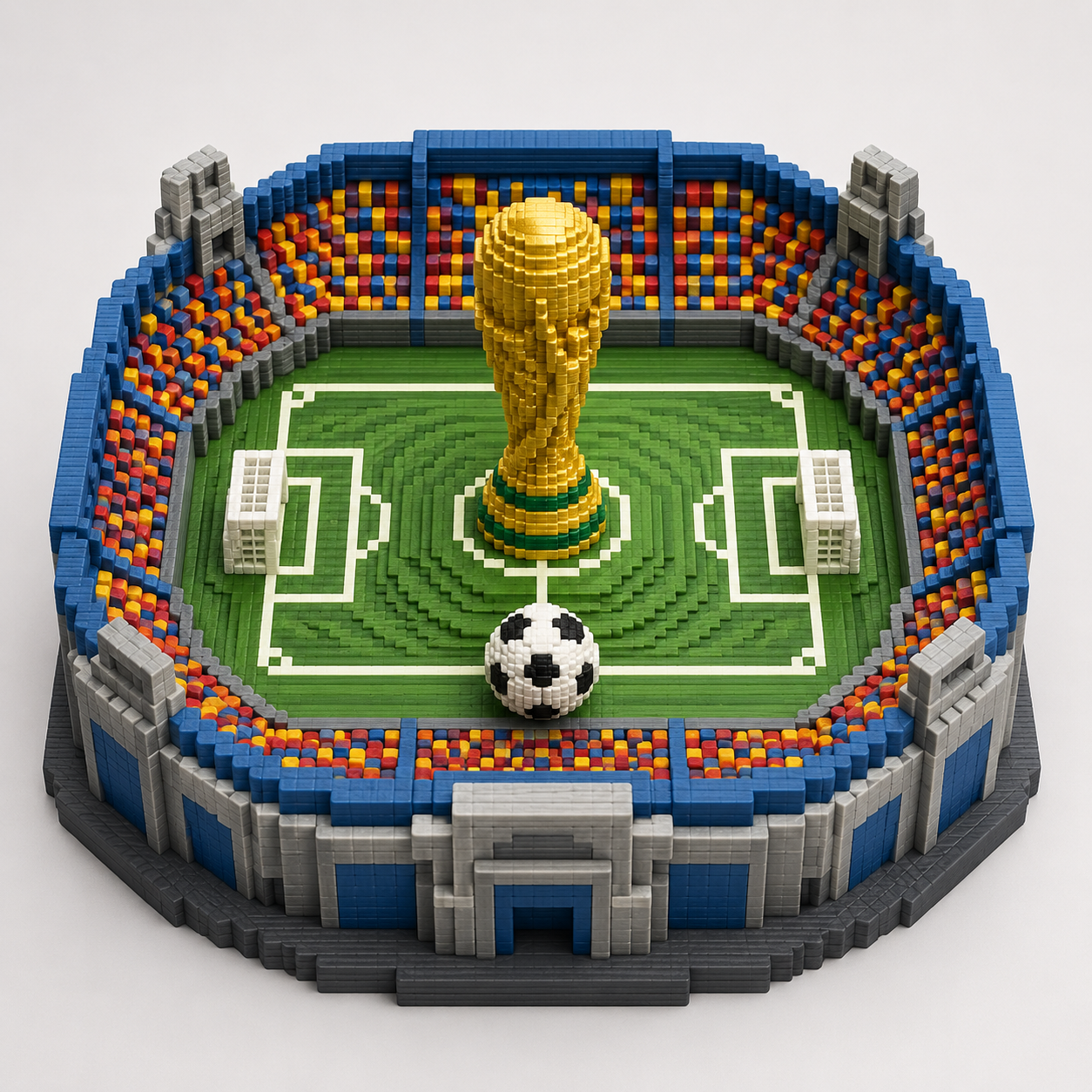 Miniaturisiertes Voxel-Sportstadion-Modell - Miniaturized Voxel Sports Stadium Model