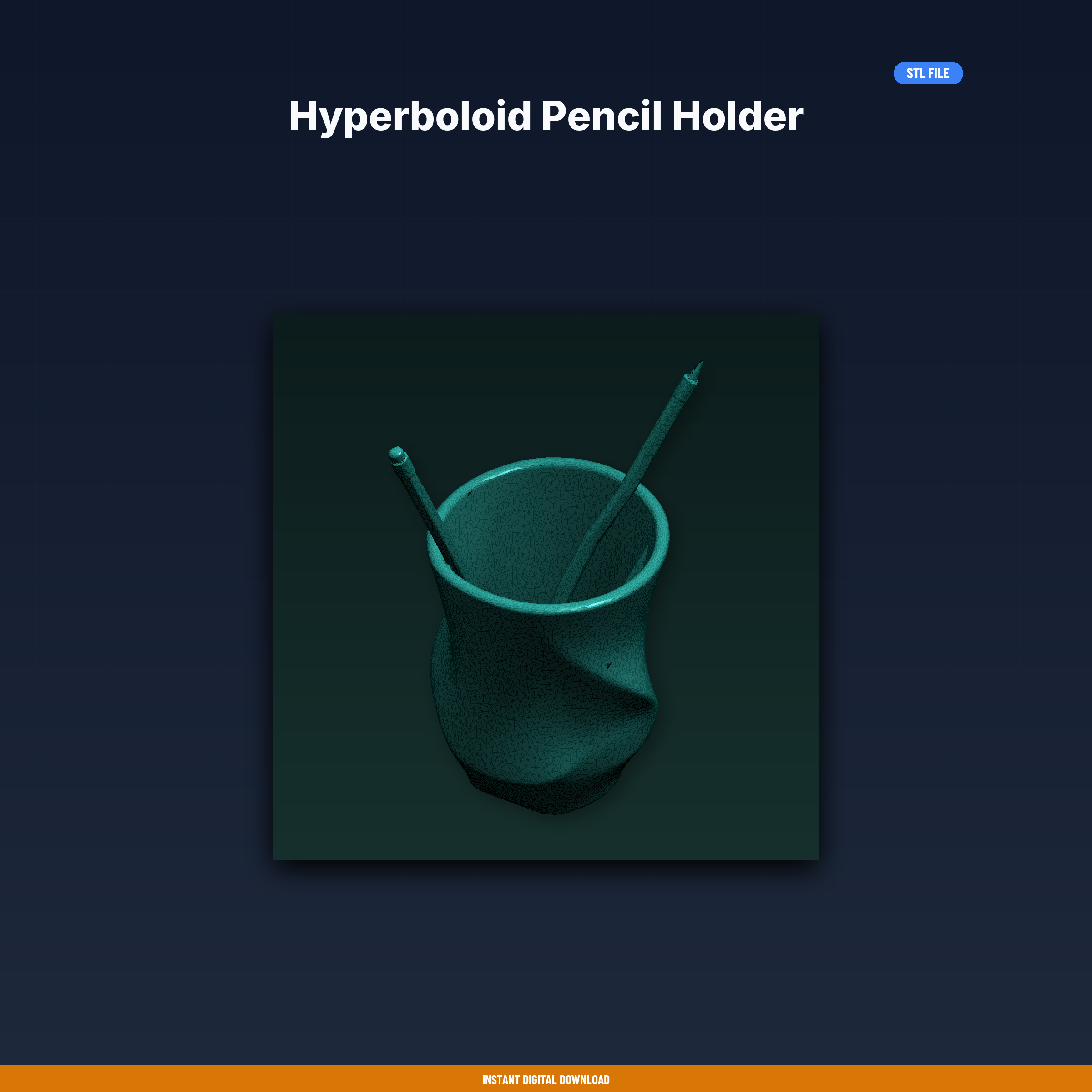 Hyperboloid Pencil Holder - 3D Printable STL File