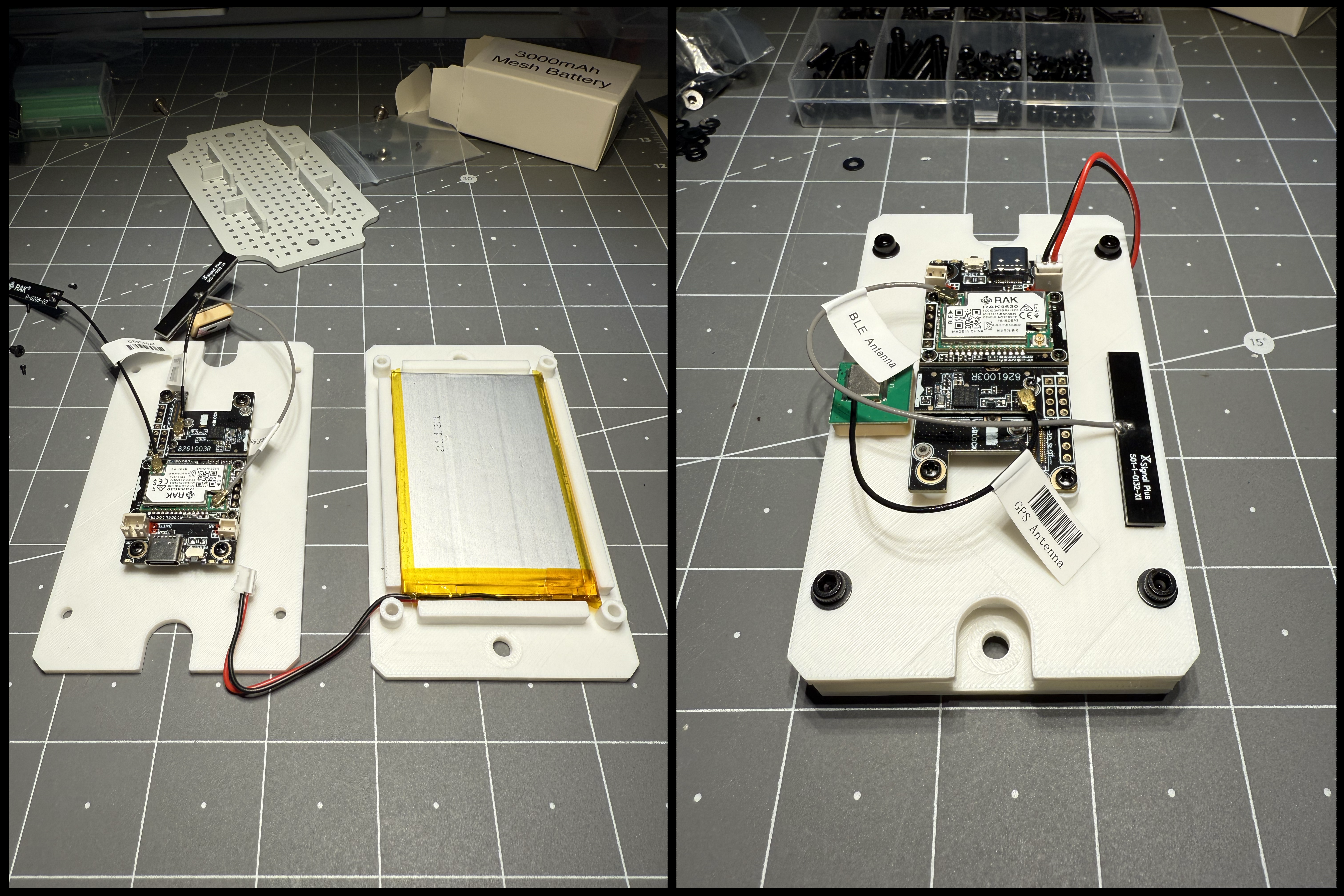 Meshtastic RAK WisBlock - Stackable mount plates for board and battery - Solar Build