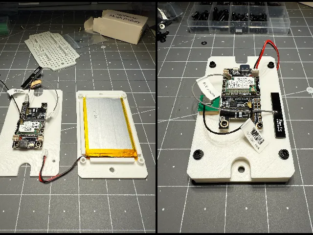 Meshtastic RAK WisBlock - Stackable mount plates for board and battery - Solar Build