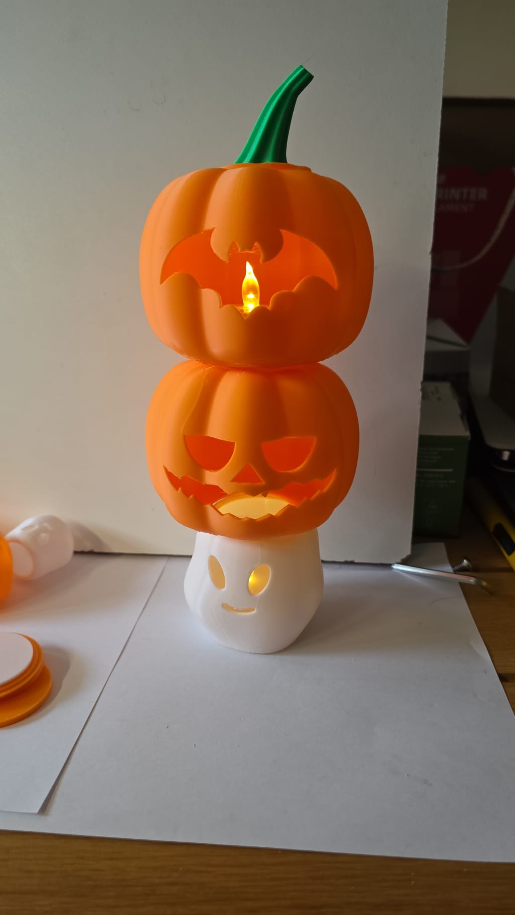 Halloween Pumpkin & Ghost Stackable Decor 3D Model