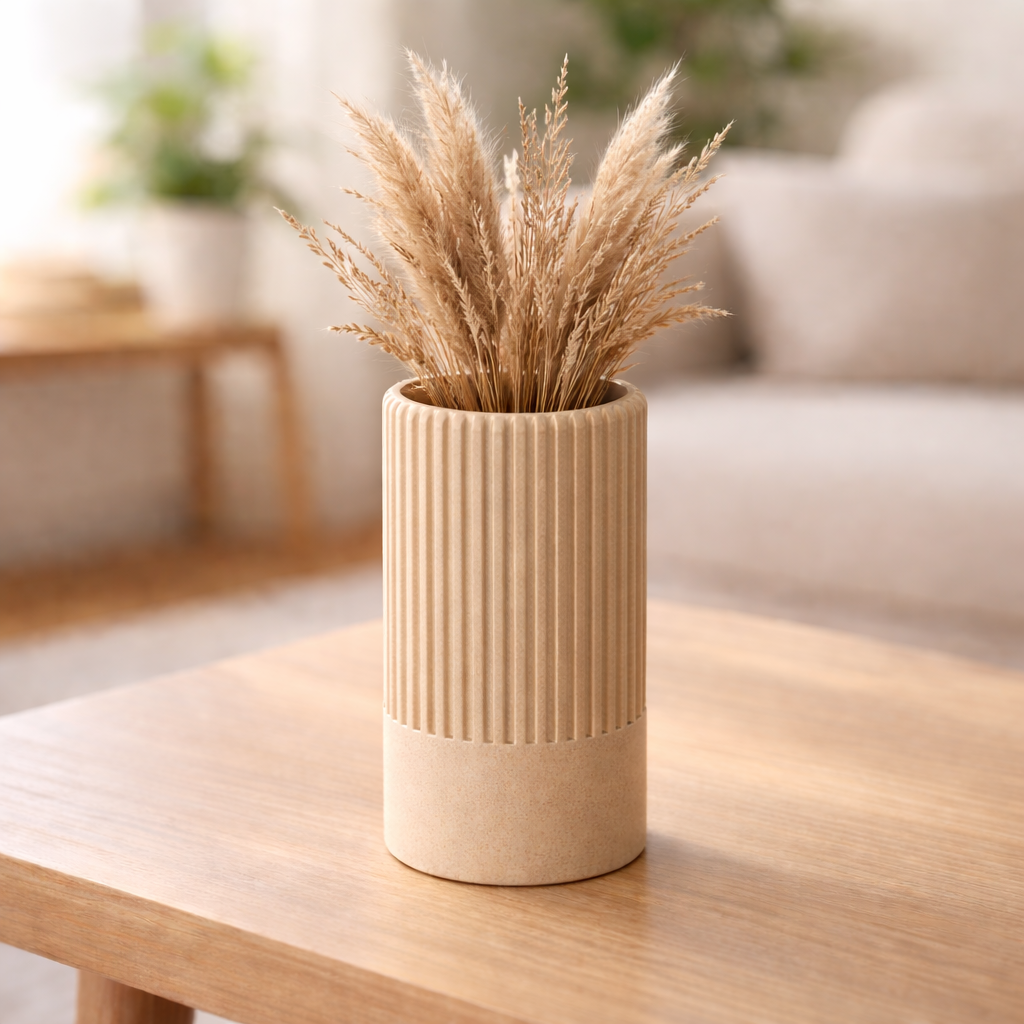 Modern Ribbed Vase - Bellis