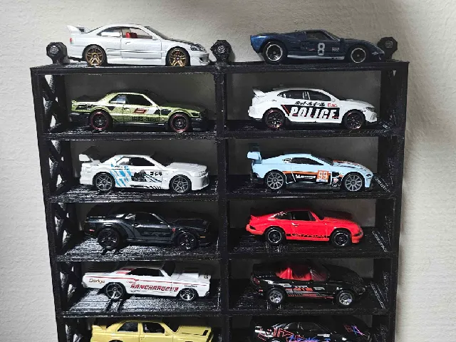 12 Car Hotwheels Wall Display w/ wedges