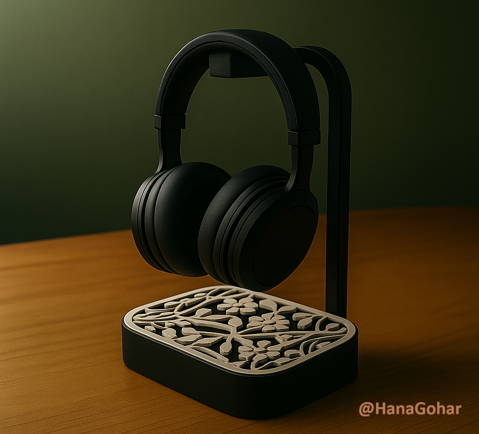 Minimal Headphone Stand (Floral Arabesque)