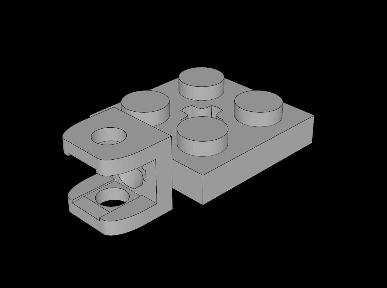 Lego Compatible (63082.dat) Plate  2 x  2 with Socket Joint-8 Square and Axlehole