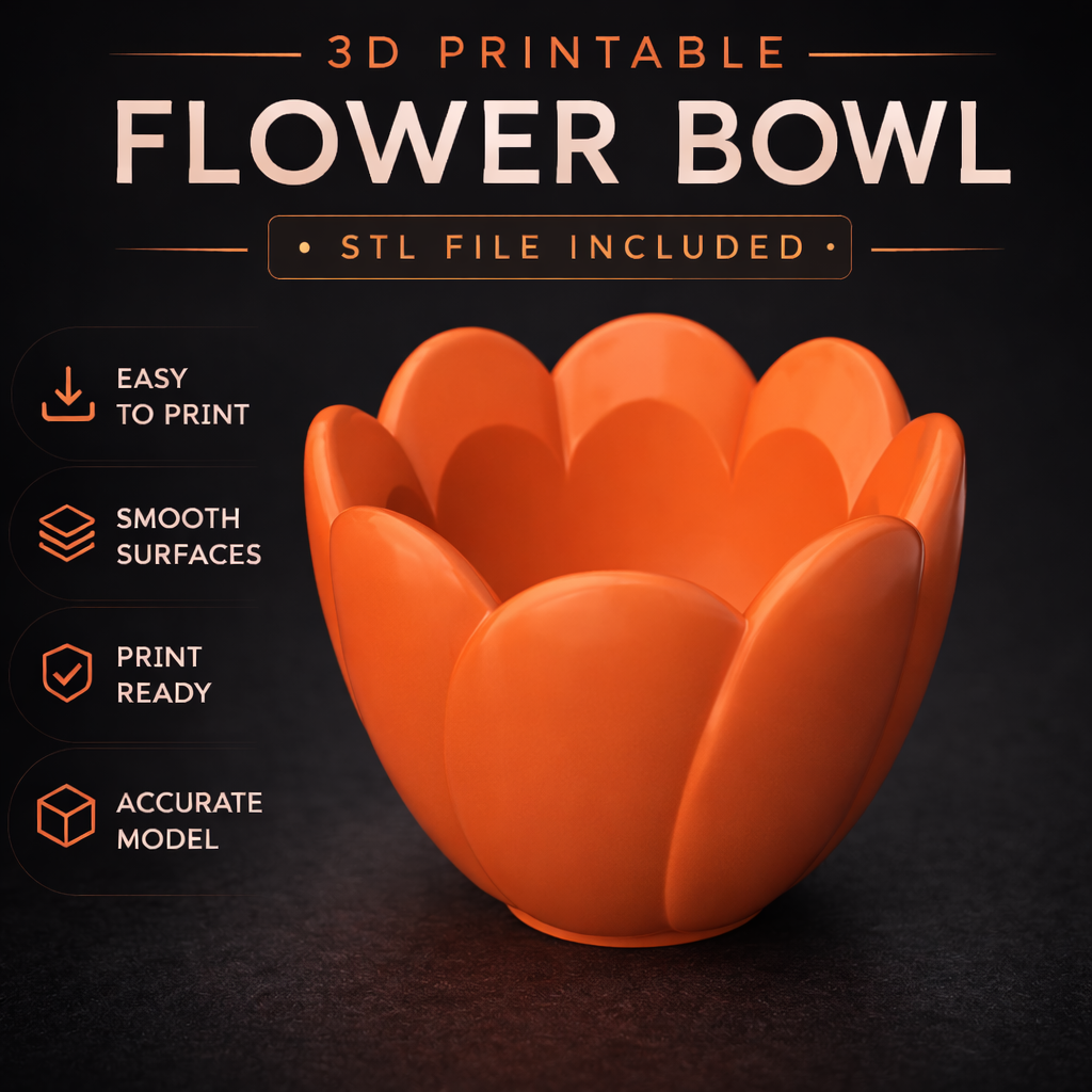 3D Printable Flower Bowl