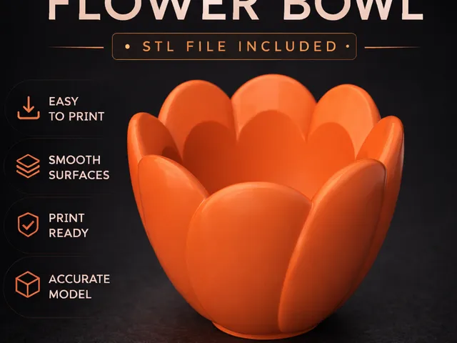 3D Printable Flower Bowl