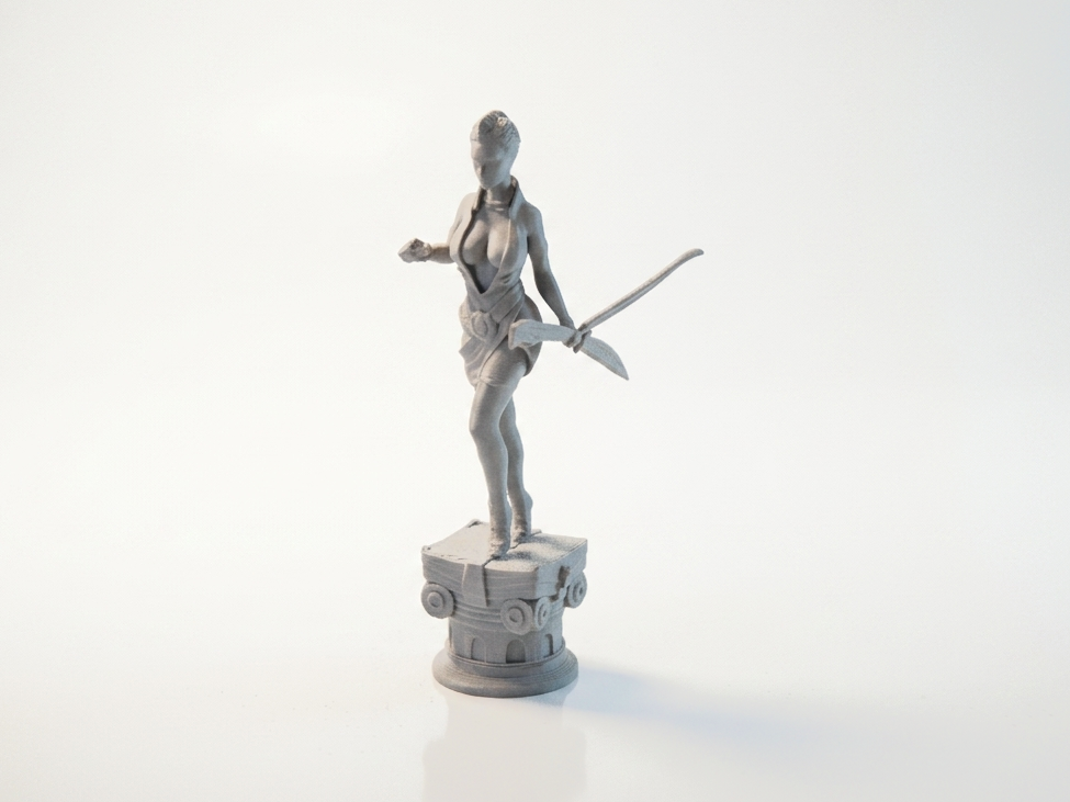 Lady With Dual Swords Female Warrior Figurine 3D Printable