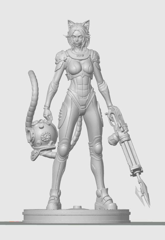 Cyber cat-girl figurine 46