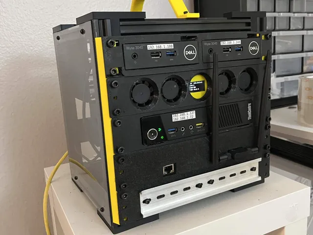 10" / inch mini server rack using 2020 aluminum extrusions