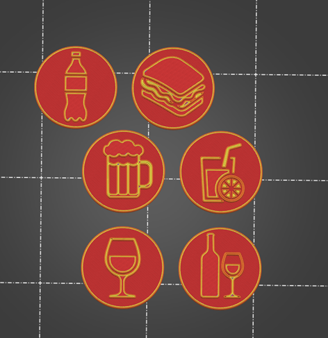 Tokens for drinks and sandwich