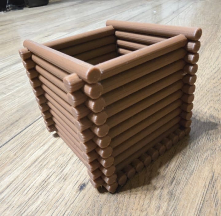 Wooden pot