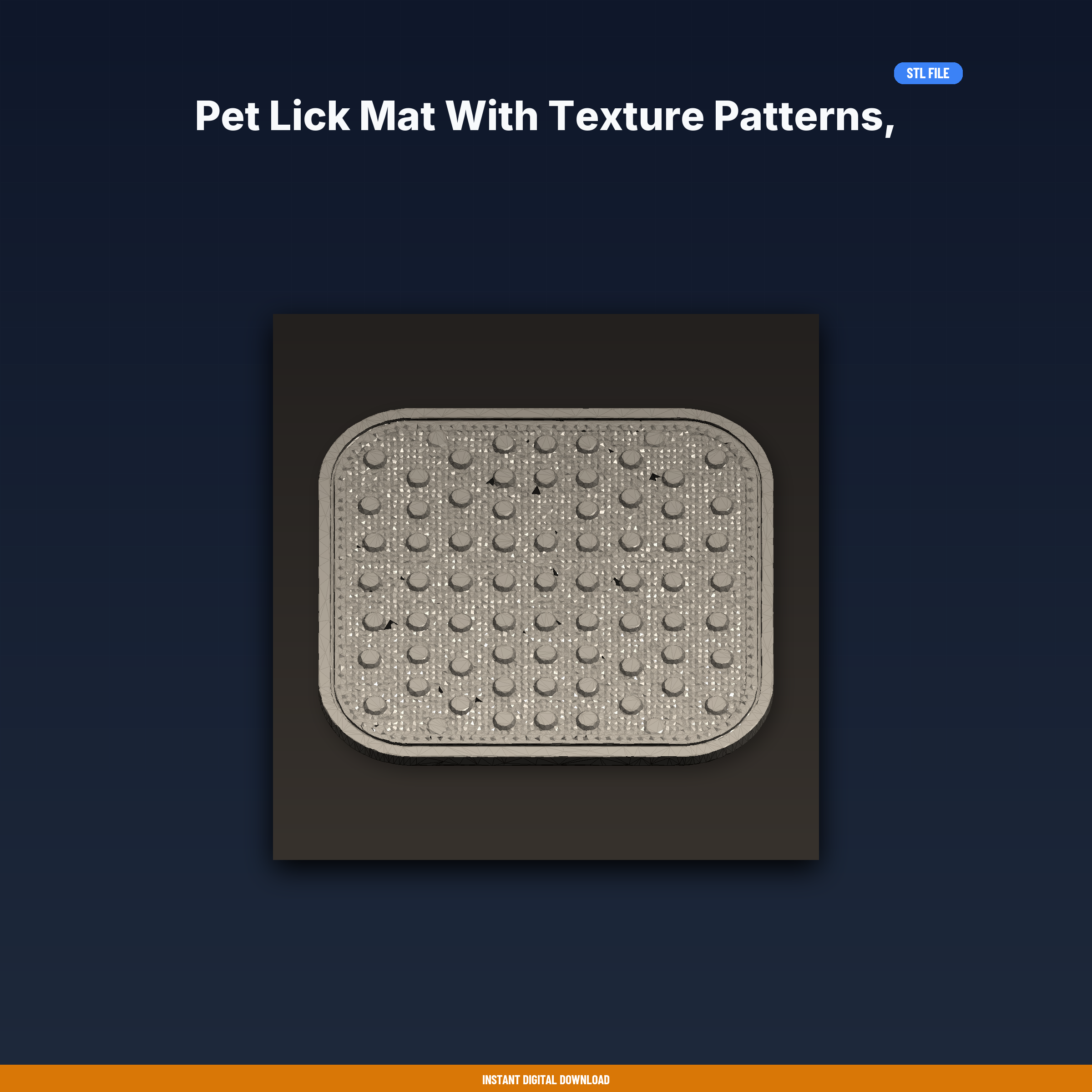 Pet Lick Mat With Texture Patterns, Suction Cups, Slow Feeding, - 3D Printable STL File