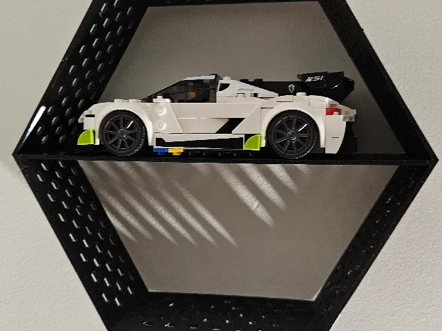 Hexagon Wall Display Shelf – LEGO Car & Collectible Display