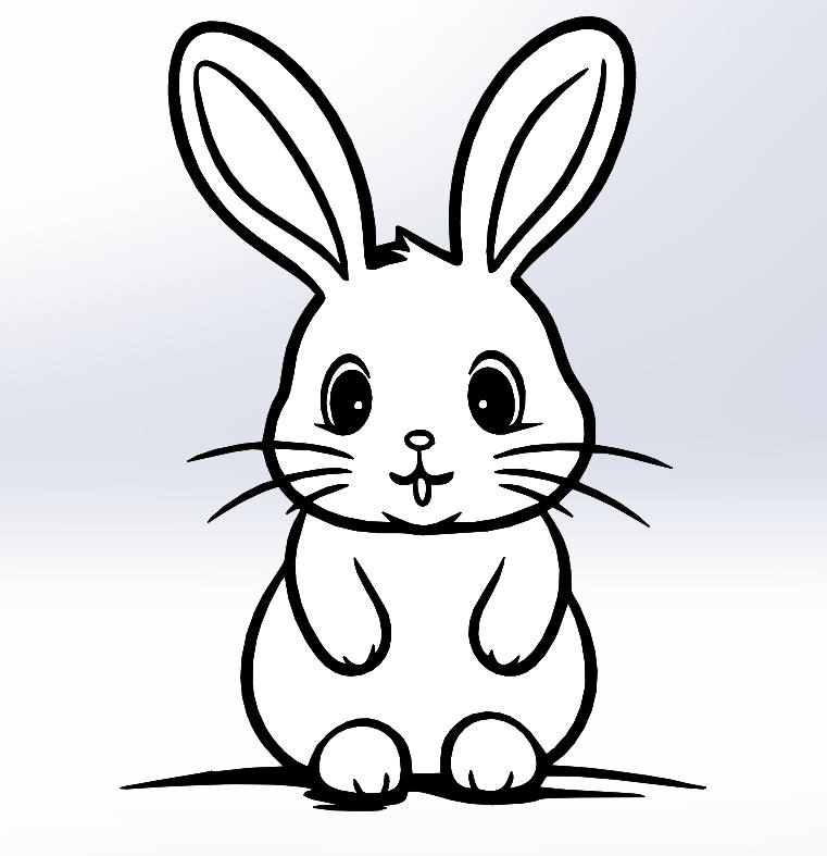 Easter Bunny - Line Art
