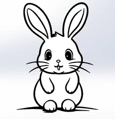 Easter Bunny - Line Art