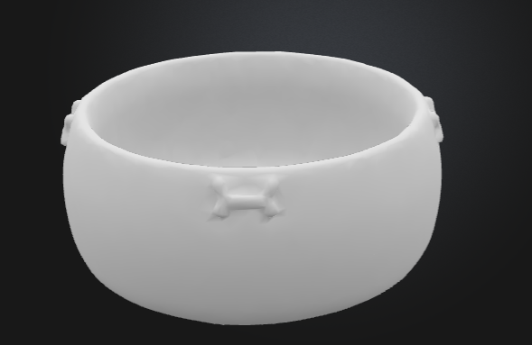 Dog bowl with bone decoration