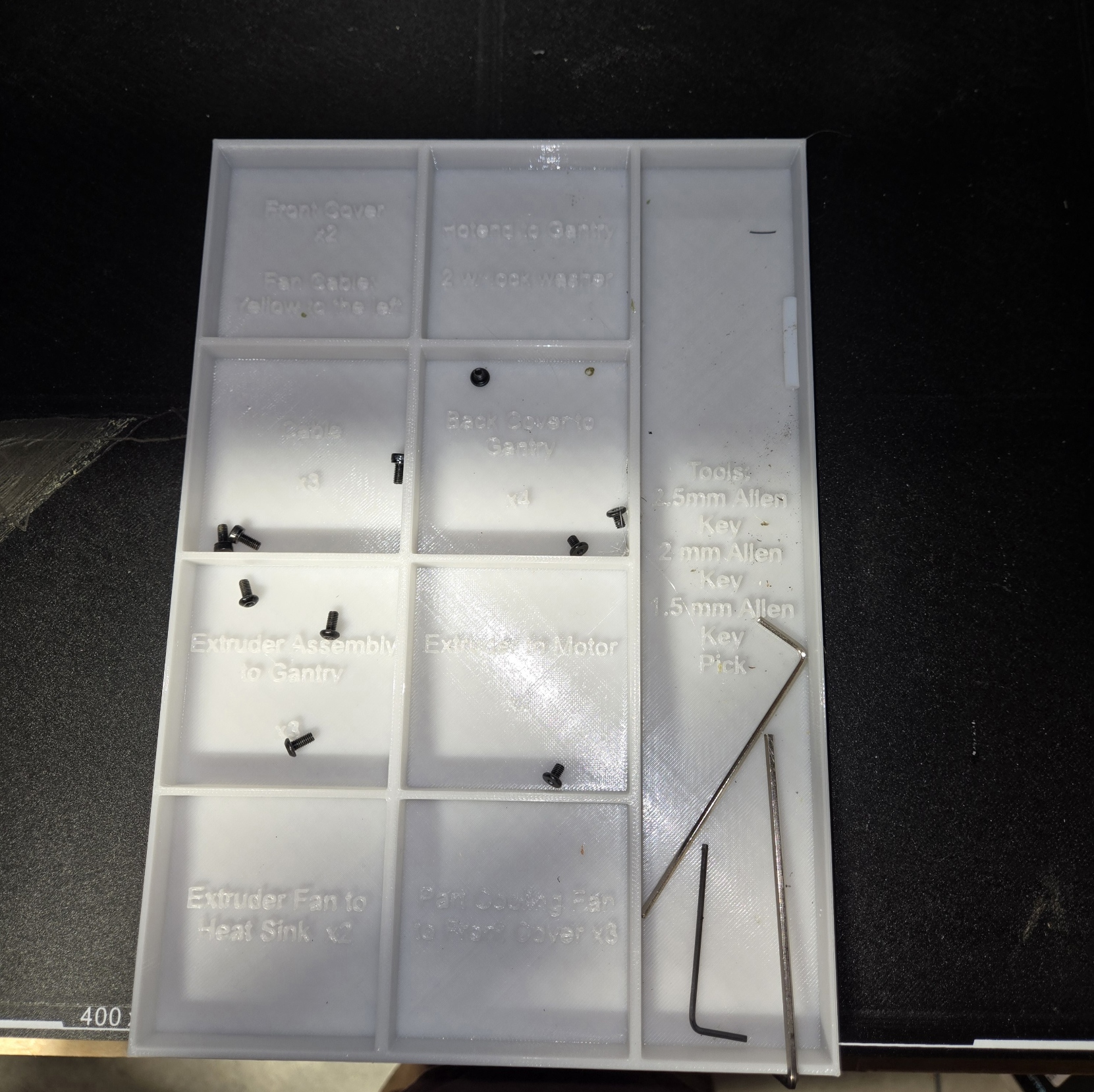 Ender-5 Max gantry parts tray