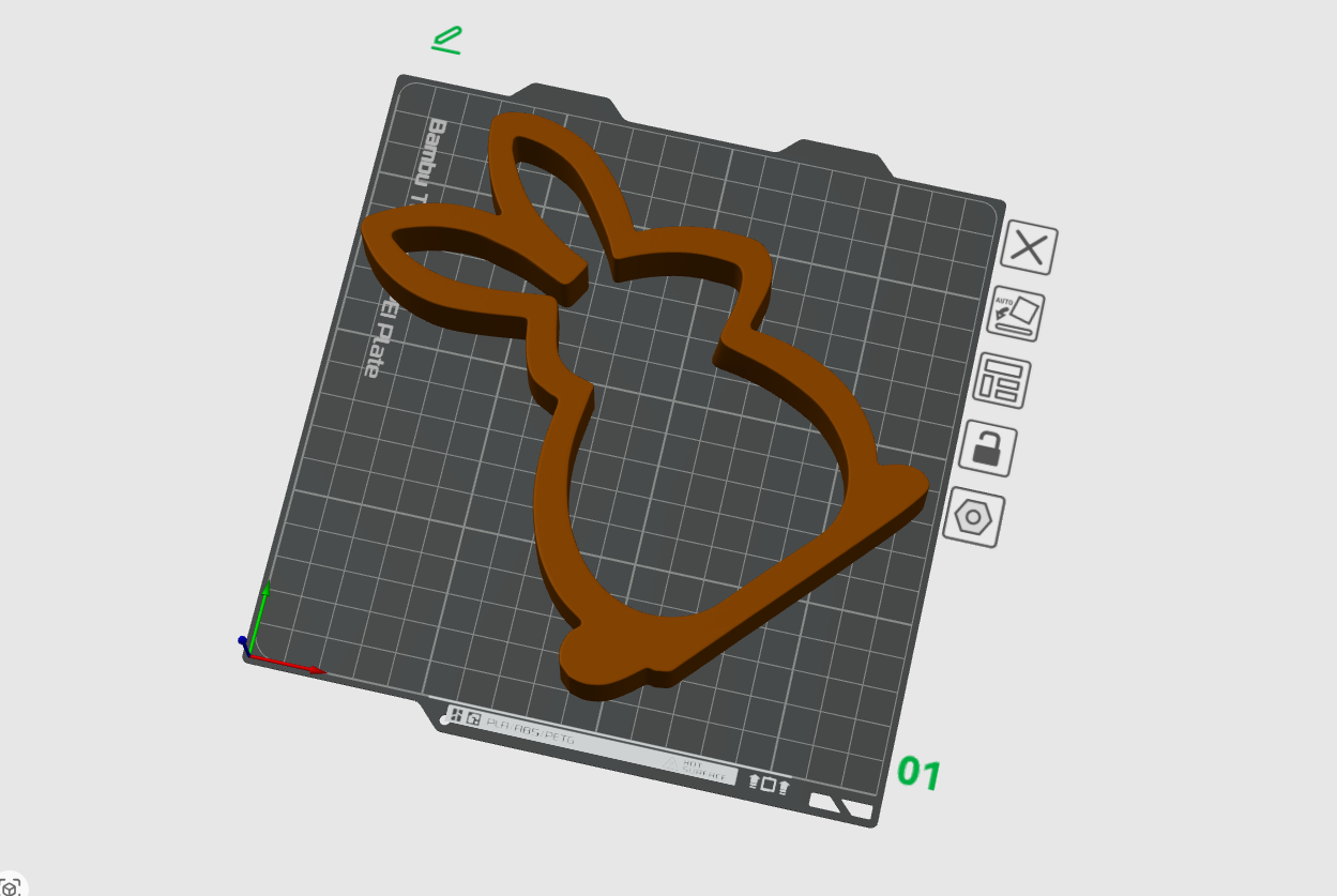 Easter Bunny – Rabbit Outline 3D Print — thumbnail 2