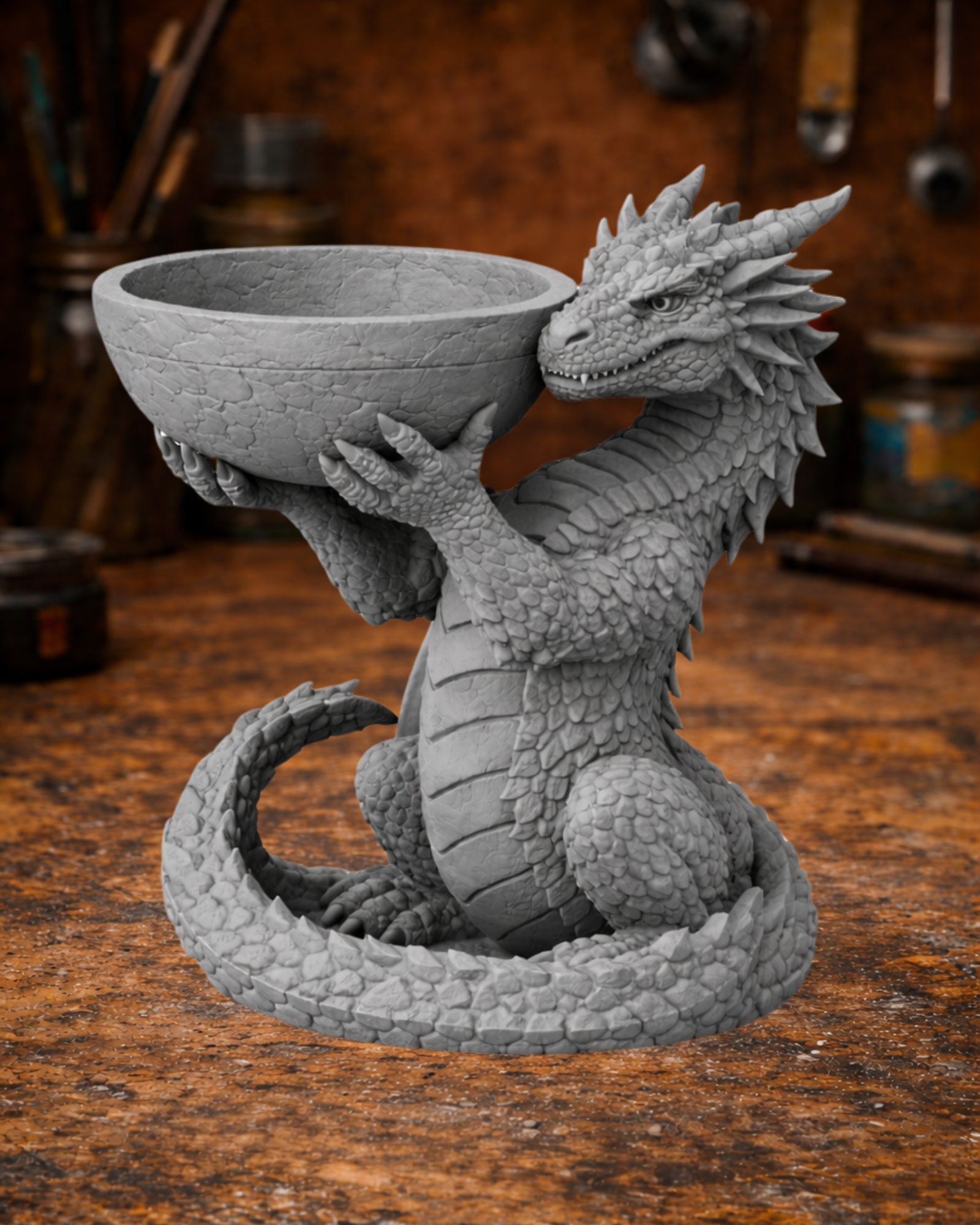 Dragon Bowl Holder – Fantasy Decorative Stand