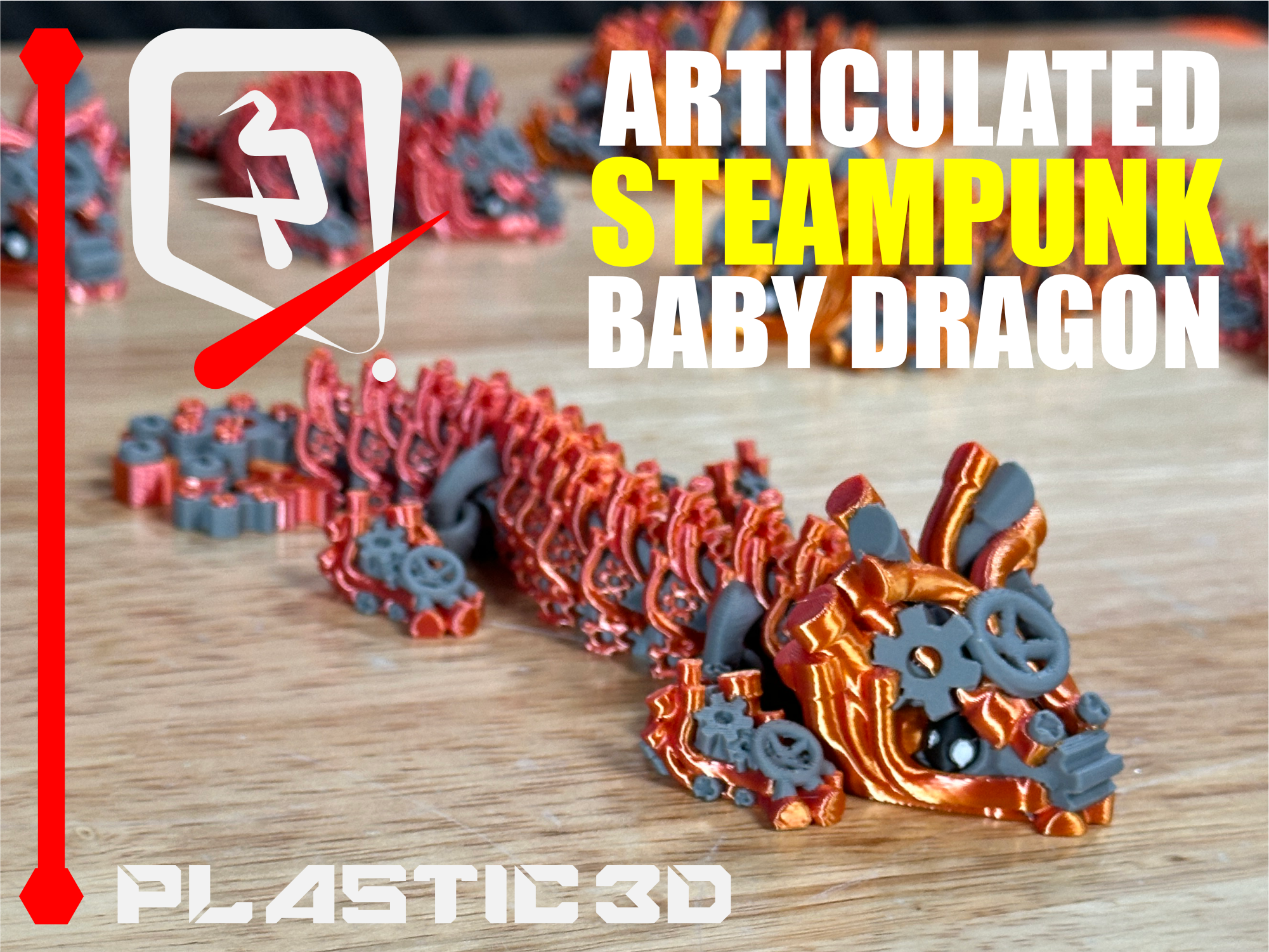 Steampunk Baby Dragon Articulated — The Seamless Clockwork Legend — thumbnail 2