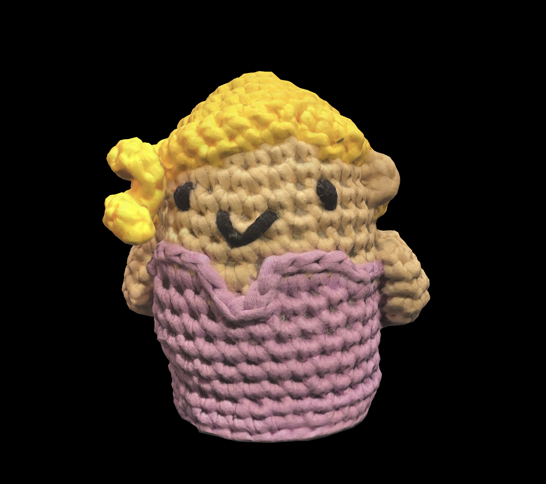 Crochet Barbie low-quality LiDAR 3d scan