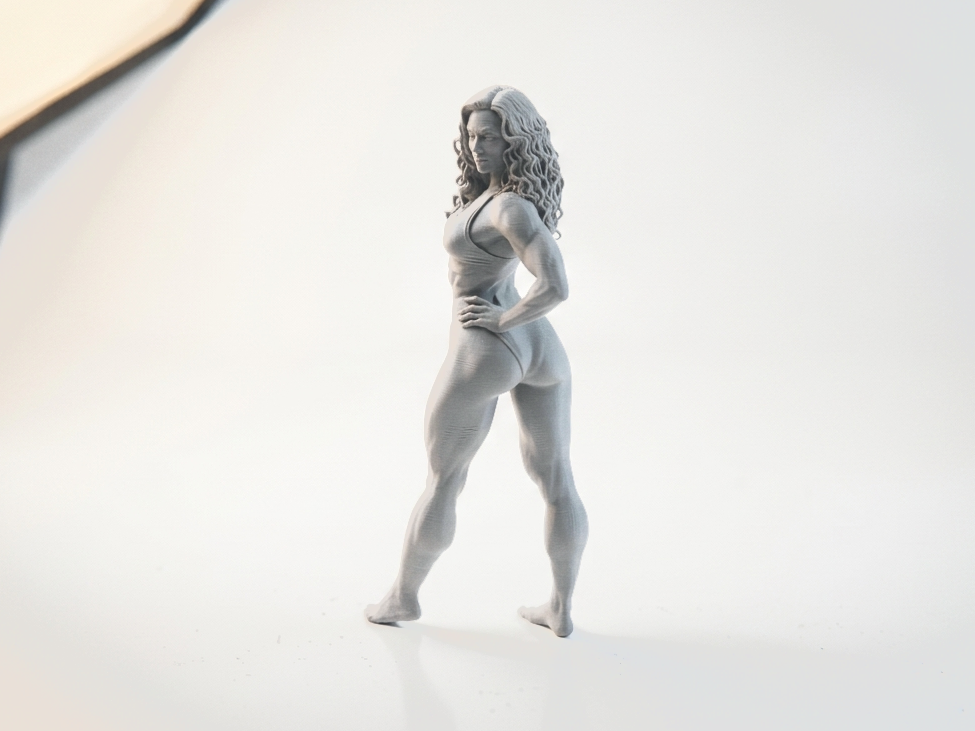 Fit Lady Pose Athletic Female Figurine 3D Printable