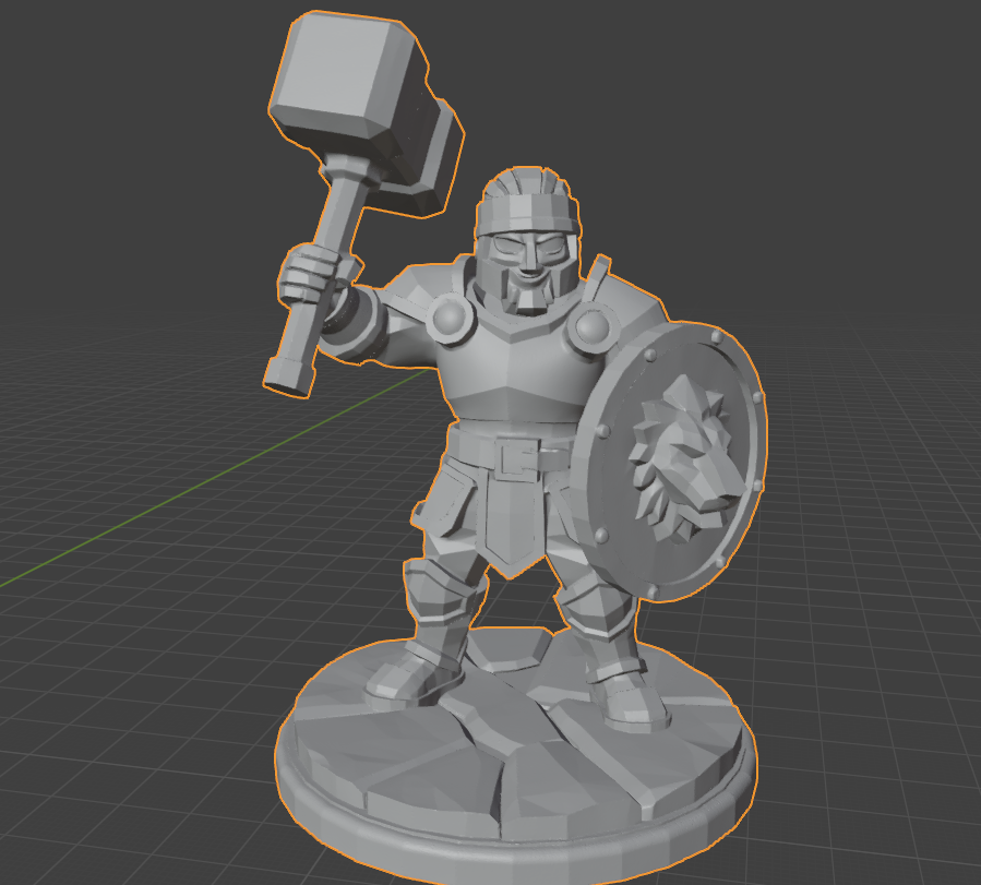 Stylized Paladin – FDM Friendly Mini — miniatura 4
