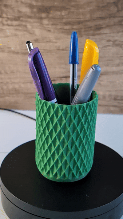Pencil Holder, Vase: Case Study in Textures #5 - Diamonds