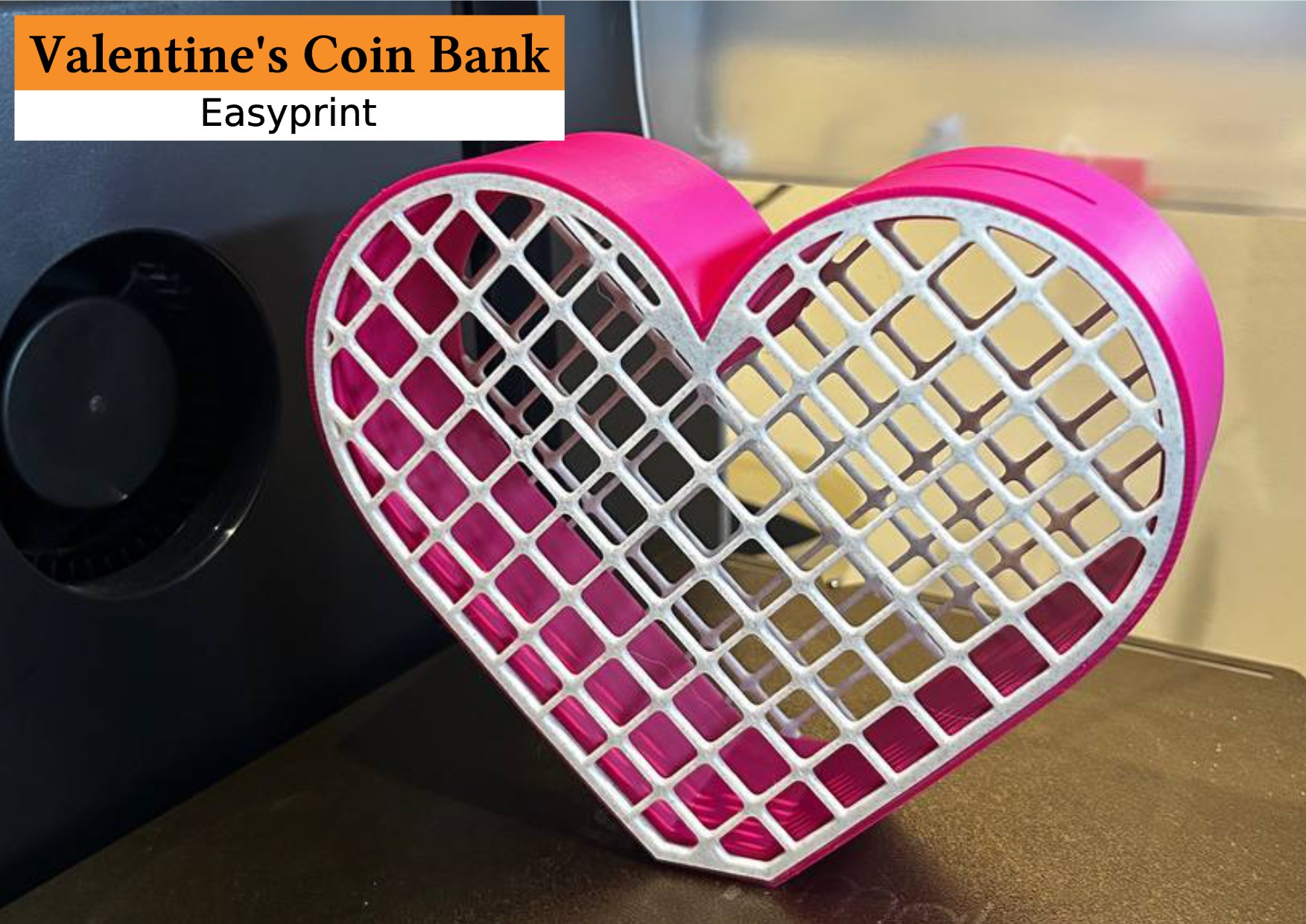 Valentine's Heart Coin Bank - 100% 3D Printed Gift