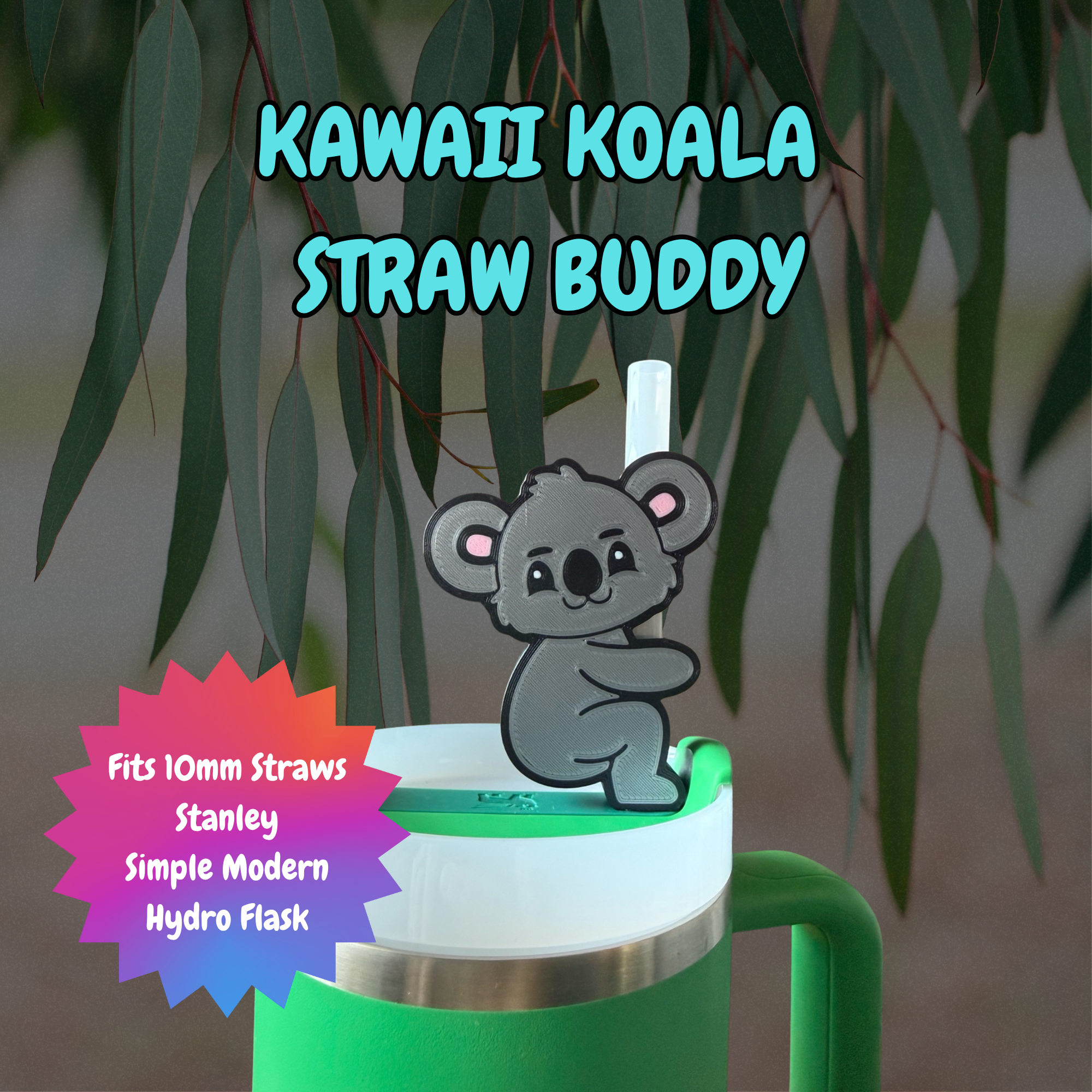 Koala Straw Topper - Stanley Straw Buddy