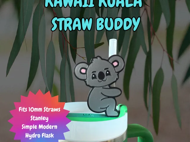 Koala Straw Topper - Stanley Straw Buddy