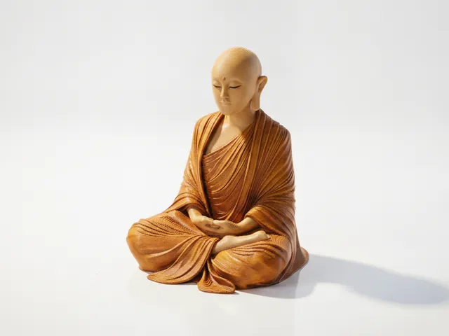 Abstract Meditating Monk Statue Fantasy 3D Printable