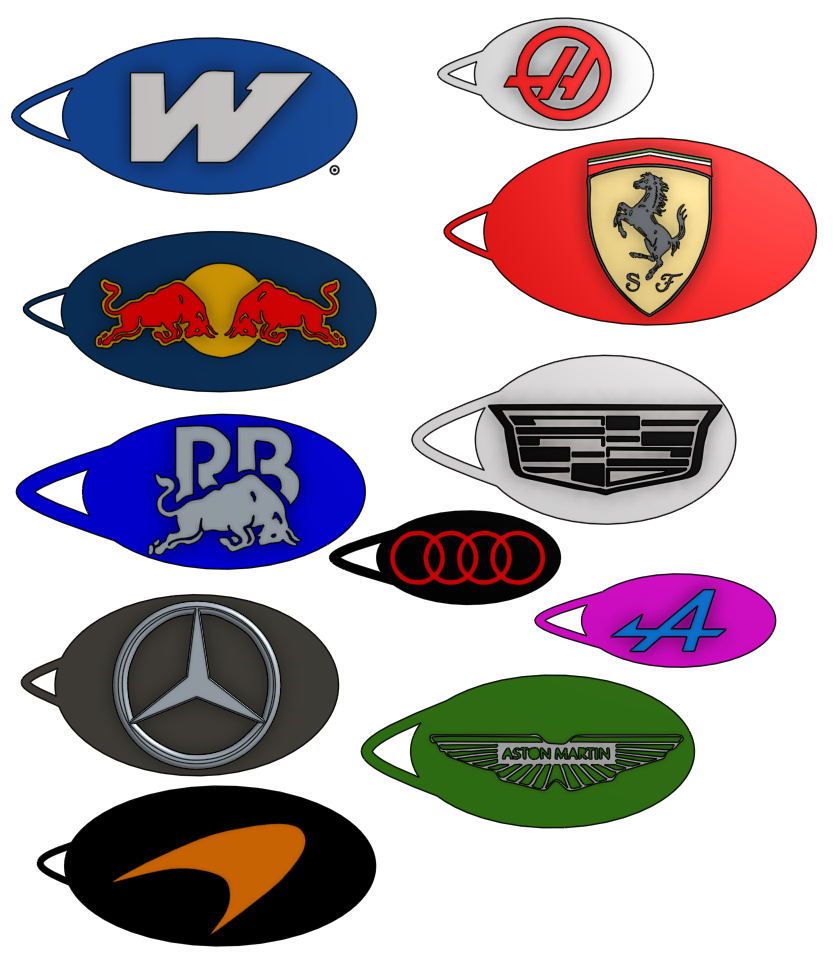 2026 F1 teams keychains.