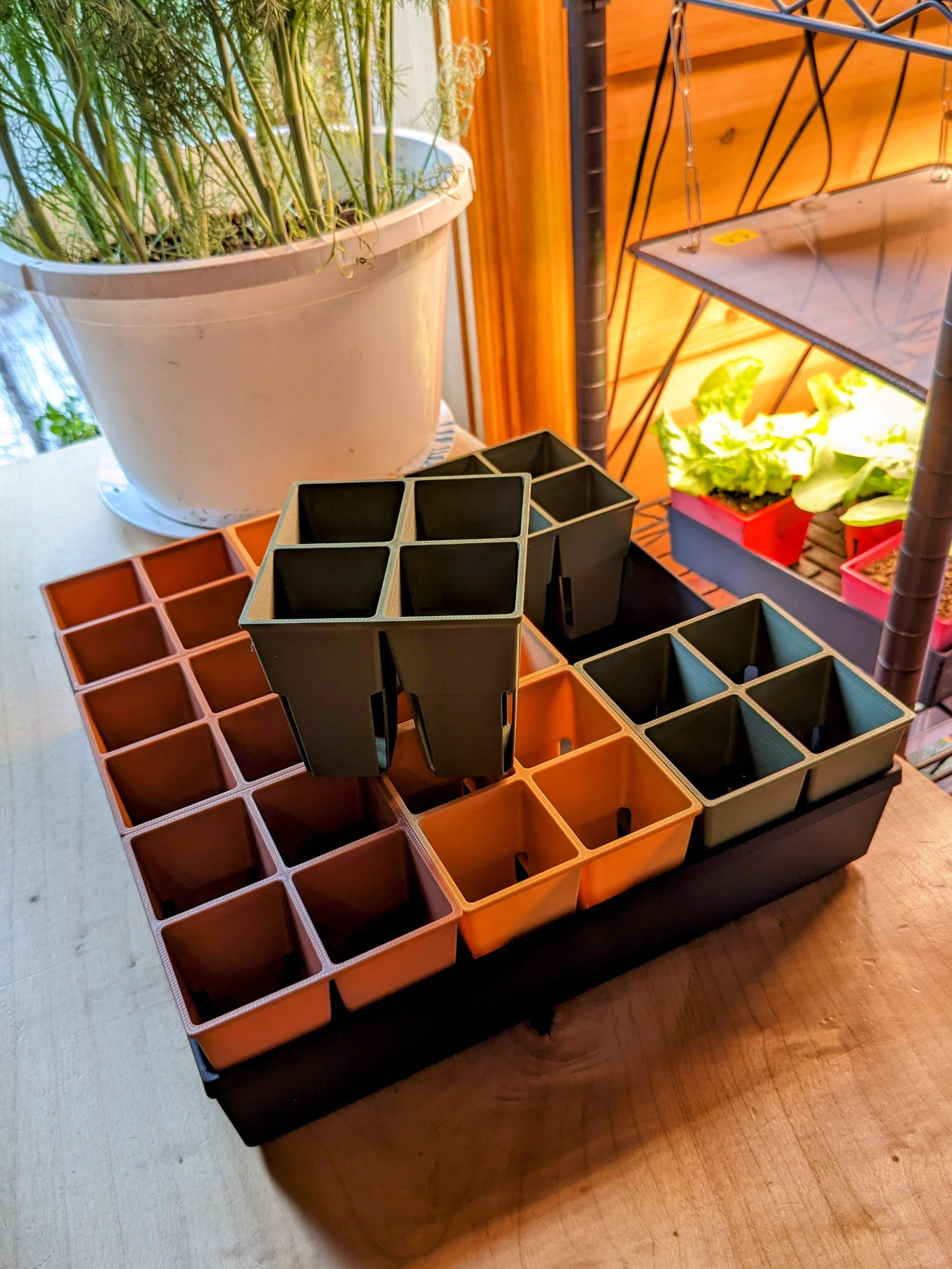 Modular Reusable Seeding Pots