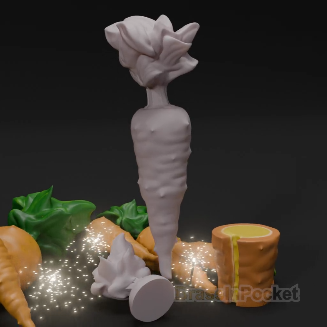 Carrot Style Stylized Root Vegetable