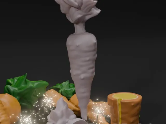 Carrot Style Stylized Root Vegetable