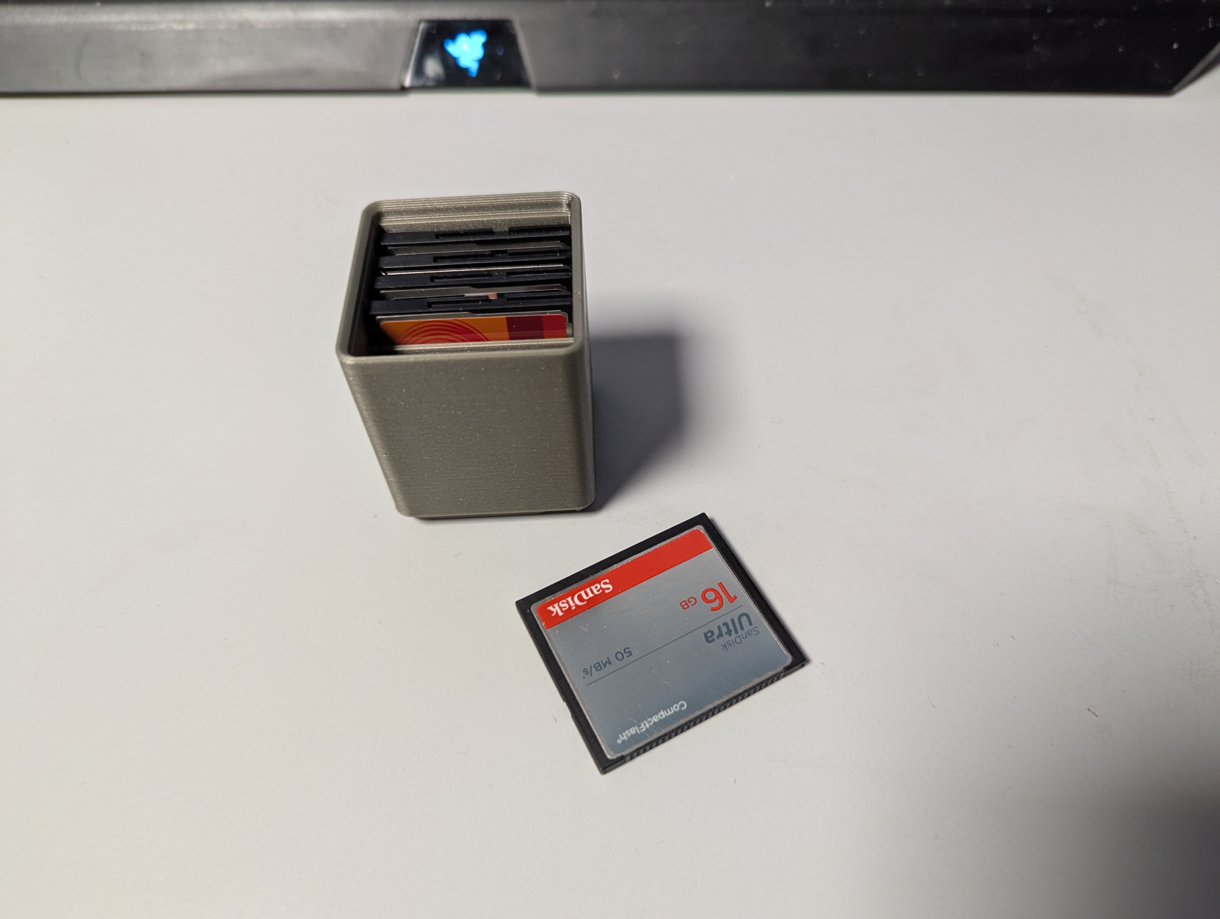 Gridfinity Stackable Compact Flash Card Holder 1x1x8 3D model