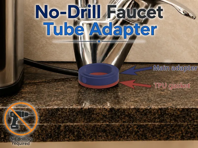 No-Drill Faucet Base Adapter for Water Filter Tube