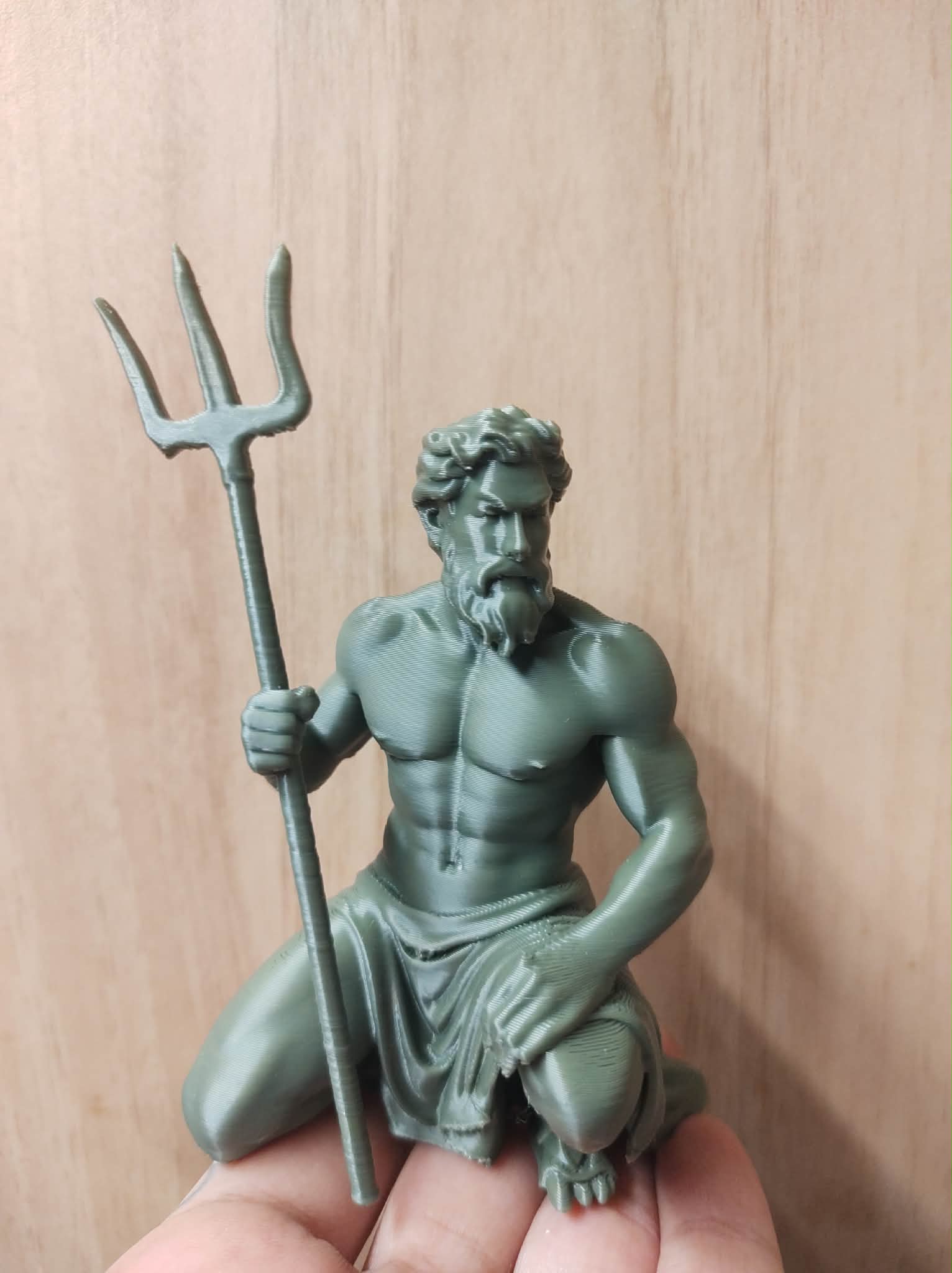 Poseidon Neptune the Sea King – Kneeling Trident Statue