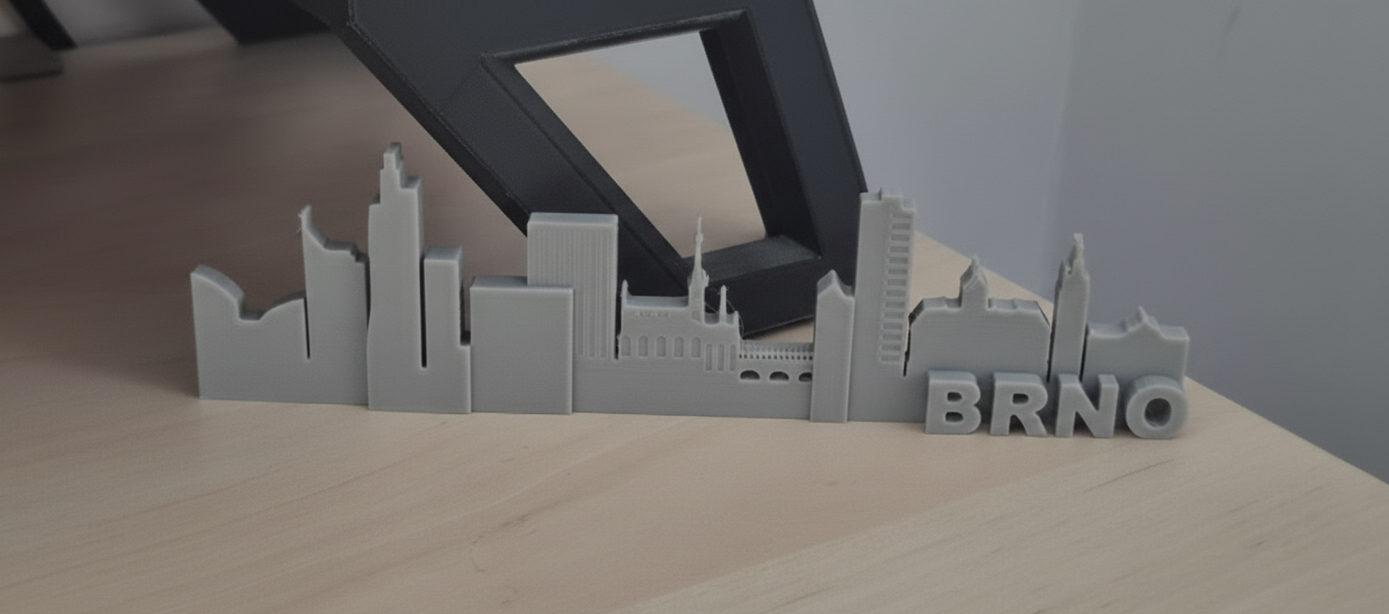 Brno Skyline - Minimalist City Panorama / minimalistické panoráma města