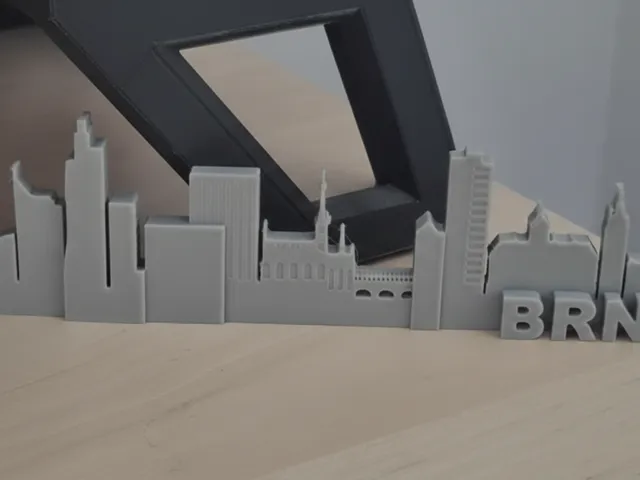 Brno Skyline - Minimalist City Panorama / minimalistické panoráma města